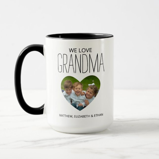 Modern Love You Grandma Photo Mug (Left)