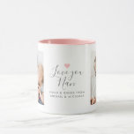 Modern "Love you Nan" 2-Photo Mug<br><div class="desc">Modern coffee mug for grandmothers, featuring 2 photos with "Love you, Nan" in an elegant handwritten script (not editable) and the grandchild or grandchildren's name/s (fully editable). If you need any help customizing this, please contact me using the message button below and I'll be happy to help.</div>