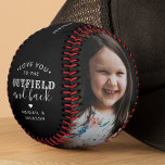 Modern Love You To The Outfield & Back 2-Photo Baseball<br><div class="desc">Hit a home run with this personalized photo baseball, a perfect gift for any occasion. This unique baseball features a high-quality print of two of your favourite photos and a personal heartfelt message, making it a memorable keepsake that celebrates the love and connection you share with someone special. The baseball's...</div>
