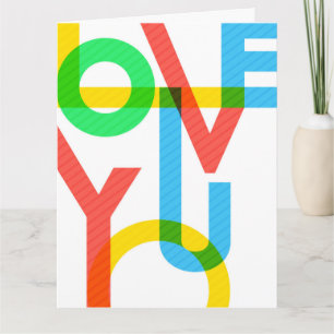Modern Love You Typography   Valentines Day Card