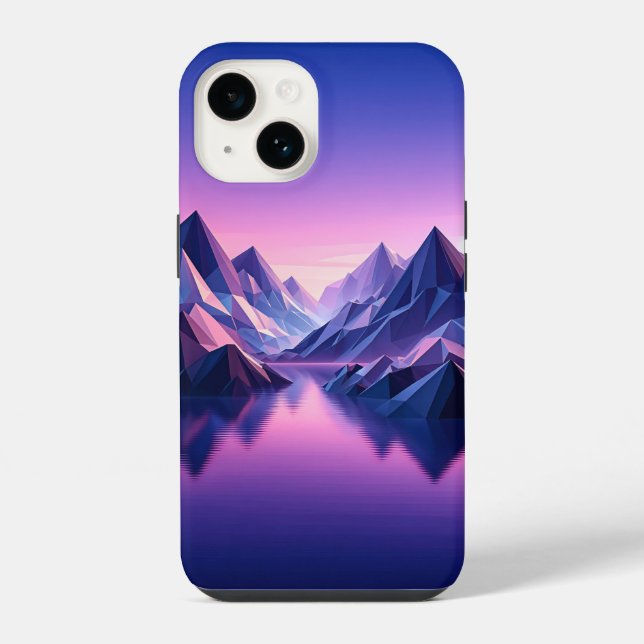 Modern Low Poly Mountain Phone Case - Geometric  (Back)