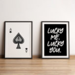 Modern Lucky Ace Playing Cards Black & White<br><div class="desc">Modern Lucky Ace Playing Cards Black & White</div>