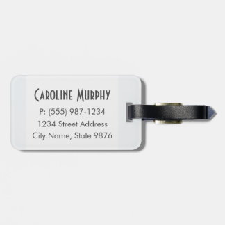 Modern Luggage Tag - Clean Simple, Clear White