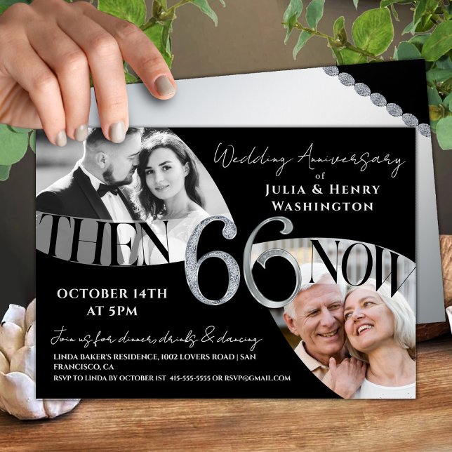Modern Luxe 66th Wedding Anniversary Invitation (Creator Uploaded)