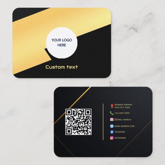 Modern Luxe Calling Card – Custom Logo & Socials (Front/Back)