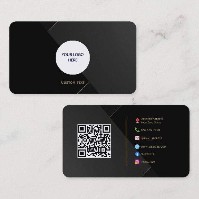 Modern Luxe Calling Card – Custom Logo & Socials (Front/Back)
