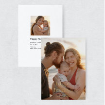 Modern Luxe Foil Photo Happy Holidays Card