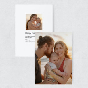 Modern Luxe Foil Photo Happy Holidays Card
