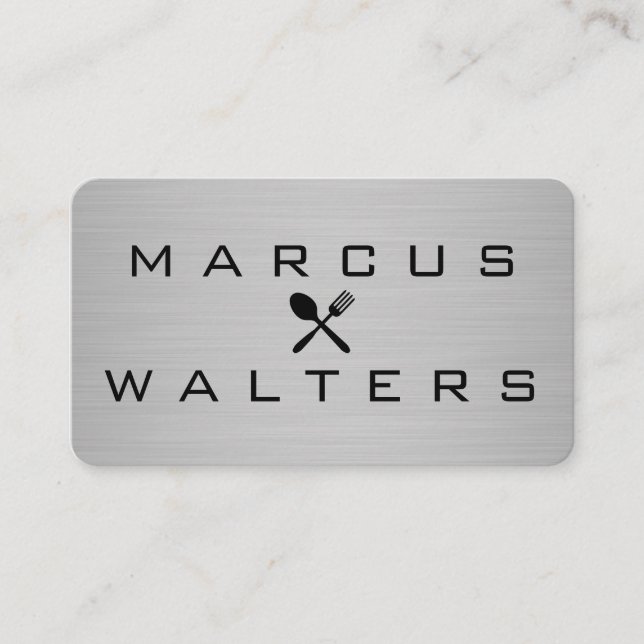 Modern Luxe Metallic with Icon Business Card (Front)