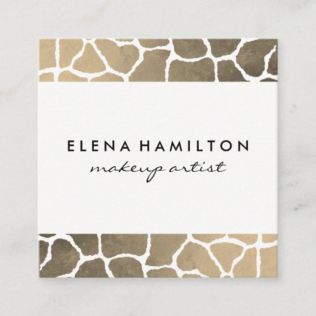 Modern Luxe Pattern Trim Square Business Card (Front)