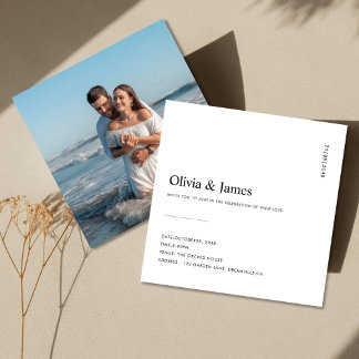 Modern Luxe Script Wedding Invitation with Framed 