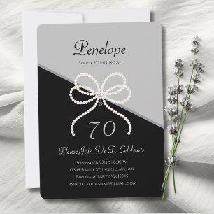 Modern Luxe Simply Stunning 70th Birthday Invitation