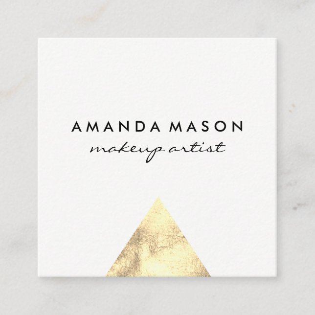 Modern Luxe Triangle Square Business Card (Front)