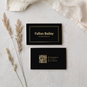 Modern Luxury Black and Gold Business Consultant Card