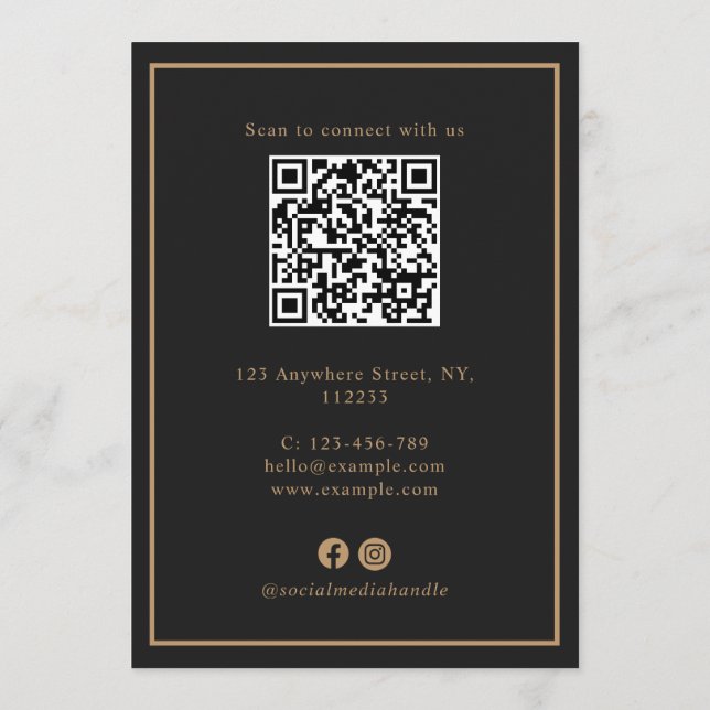 Modern Luxury Black Golden Paw Pet Care Pricing Menu (Back)