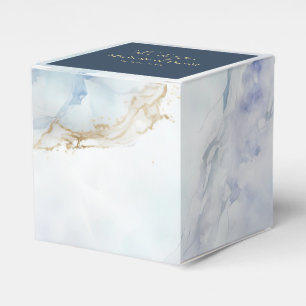 Modern Luxury Blue Marble Wedding Favour Box