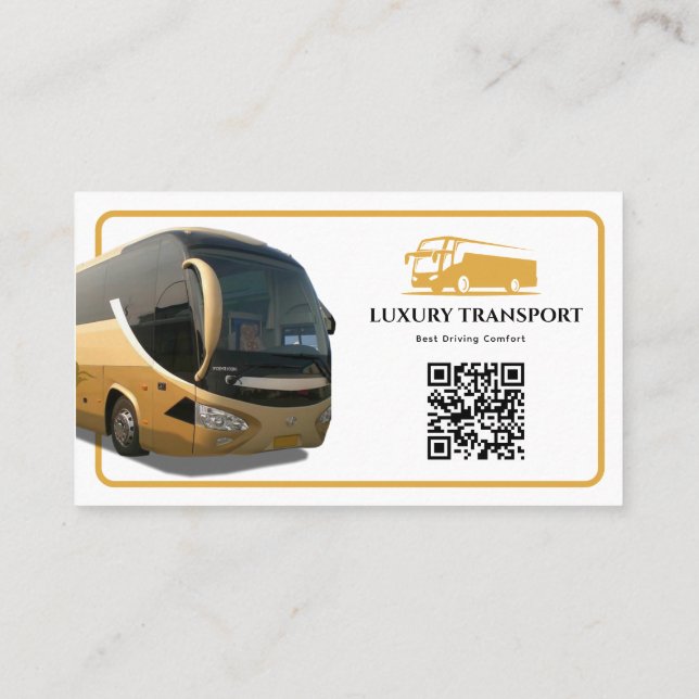 Modern Luxury Bus Company | Gold Business Card (Back)