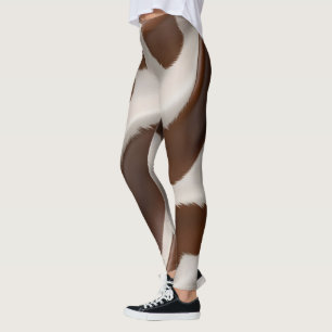 Modern Luxury Elegant Faux Cow Leather Collection Leggings