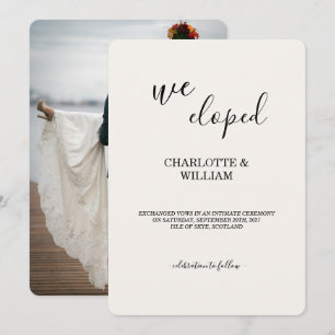 Modern Luxury Elopement Announcement Photo Card