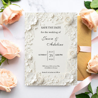 Modern Luxury Floral Wedding Save the Date
