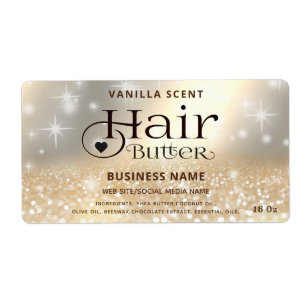 Modern luxury glittery sparkling body butter Label