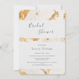 Modern Luxury Gold Abstract Bridal Shower Invitation