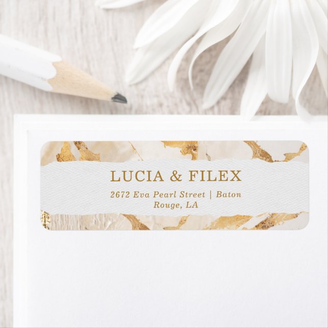 Modern Luxury Gold Abstract Return Address (Insitu)