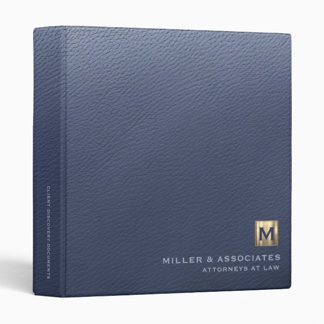Modern Luxury Gold Initial Logo Binder (Front/Spine)