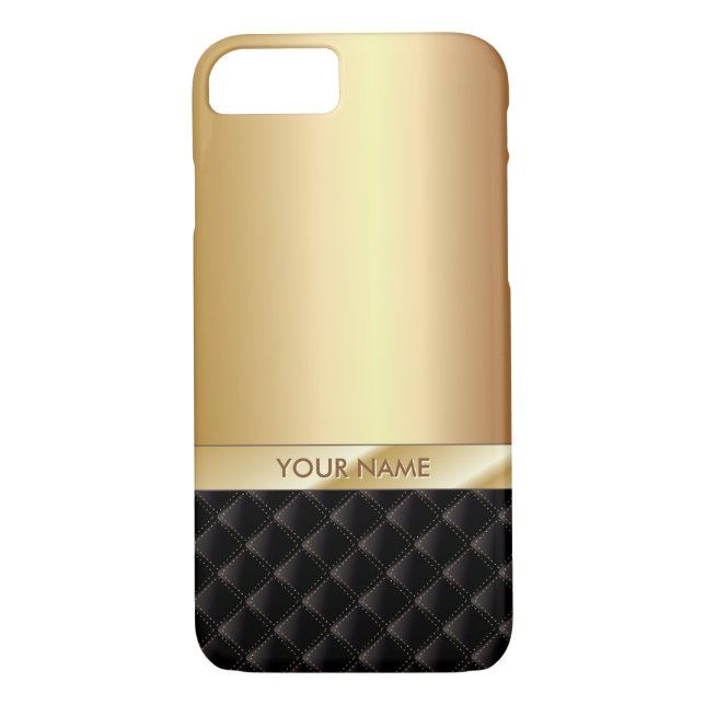 Modern Luxury Gold with Custom Name Case-Mate iPhone Case (Back)