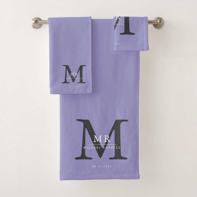 Modern Luxury Monogram Colour Match  Bath Towel Set (Insitu)