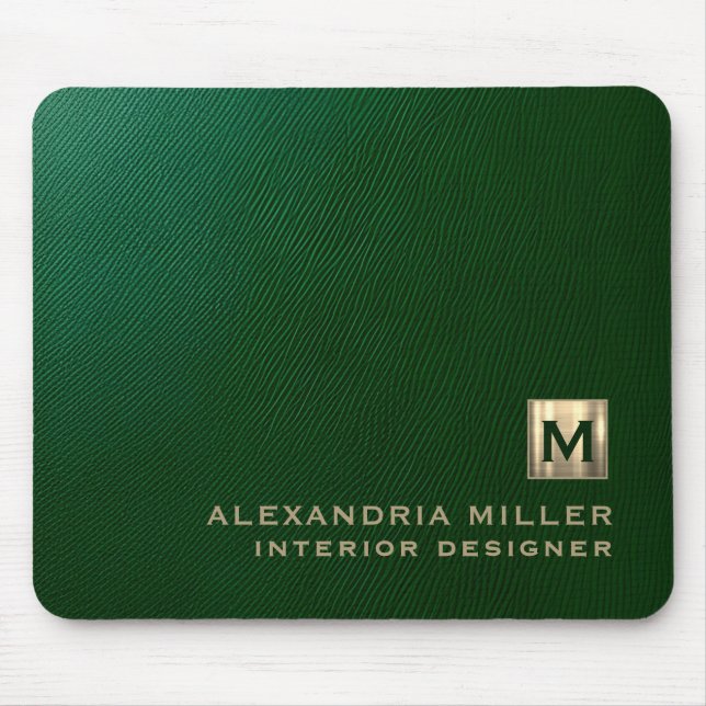 Modern Luxury Monogram Mouse Pad (Front)