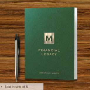 Modern Luxury Monogram Pocket Folder