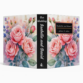 Modern Luxury Pink Roses Beautiful Collection Binder