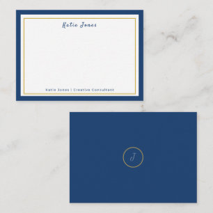 Modern Luxury Signature Navy Gold Professional Card