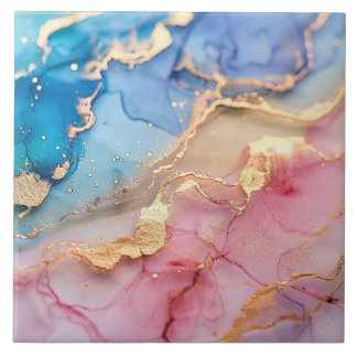 Modern Luxury style pink and gold marble effect  Tile