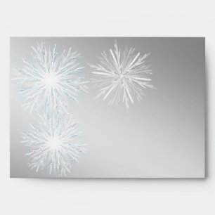 Modern luxury watercolor  snowflakes Holiday Envelope