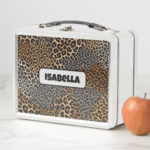 Modern Luxury White Leopard Elegant Collection Metal Lunch Box