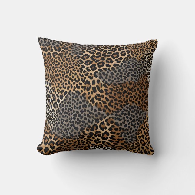 Modern Luxury White Leopard Elegant Collection Throw Pillow (Front)