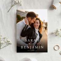 Modern M Photo Vertical Chic Save the Date 2