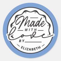 Modern Made with Love Circle Label Sticker