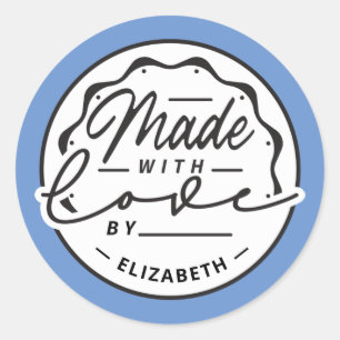 Modern Made with Love Circle Label Sticker