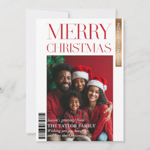 Modern Magazine Cover Family Photo Highlights Invitation