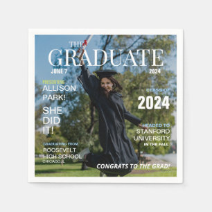 Modern Magazine Photo Graduation  Napkin