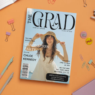 Modern Magazine Style Photo Grad Invitation 2026