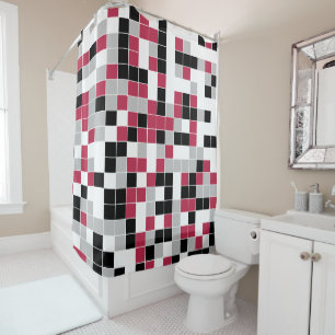 Modern Magenta Black Gray Geometric
