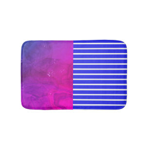 Modern Magenta Blue Bath Mat