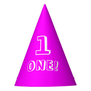 Modern magenta custom number age year birthday party hat