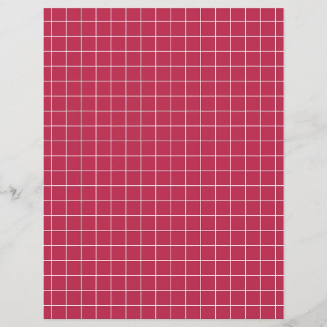 Modern Magenta Geometric Grid Scrapbook Paper (Front)