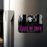 Modern Magenta Neon Class of 2025 Photo Graduation Magnet<br><div class="desc">Announce your grad's special achievement with our neon graduation magnets. The modern graduation magnet displays the graduate's horizontal photo with "Class of 2025" in magenta neon lettering. Personalize the photo graduation magnet by adding the graduate's name and school name. The graduation photo magnet is perfect for both high school and...</div>