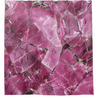 Modern Magenta Pink Agate Gold Fractured Stone